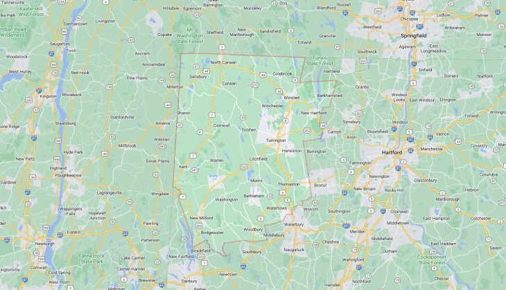 Map of Cities in Litchfield County, CT