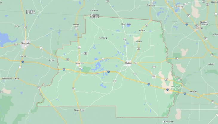 Map of Cities in Madison County, FL