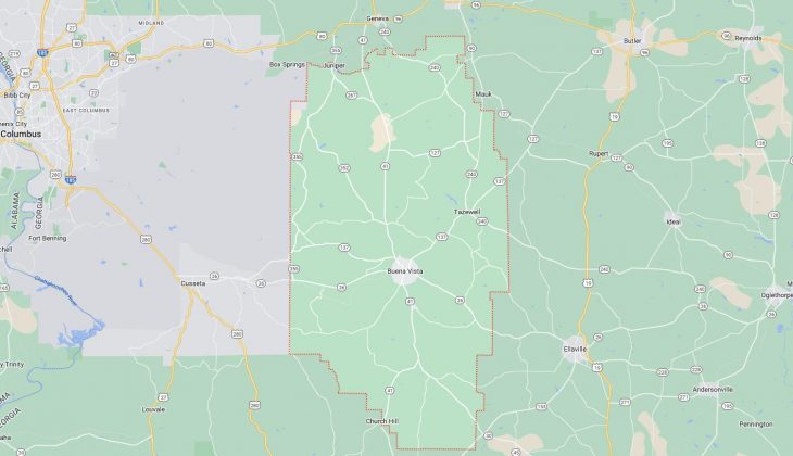 Map of Cities in Marion County, GA