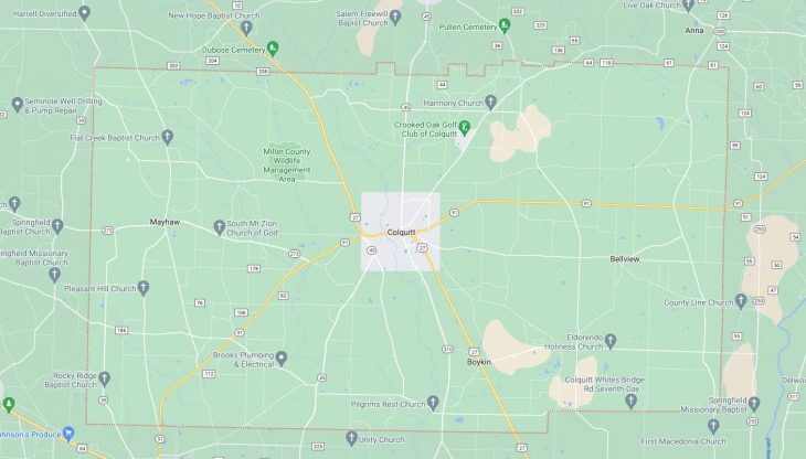 Map of Cities in Miller County, GA