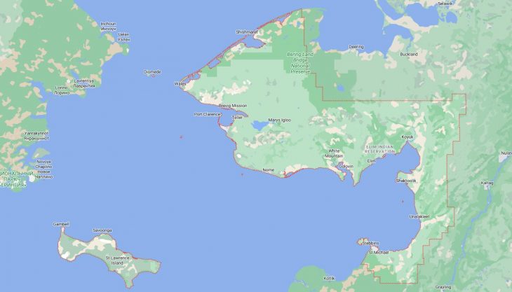Map of Cities in Nome Census Area, AK
