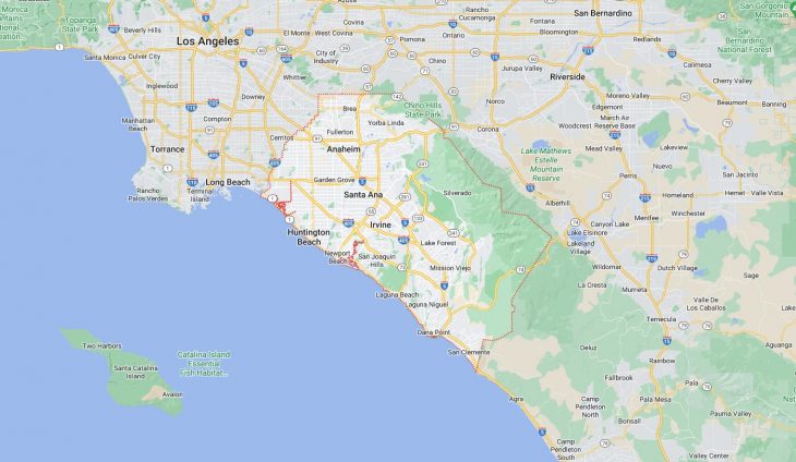 Map of Cities in Orange County, CA