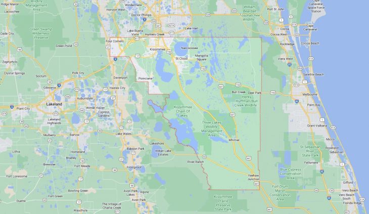 Map of Cities in Osceola County, FL