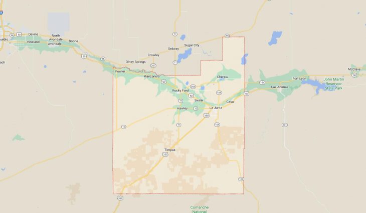 Map of Cities in Otero County, CO