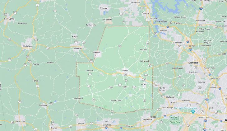Map of Cities in Paulding County, GA