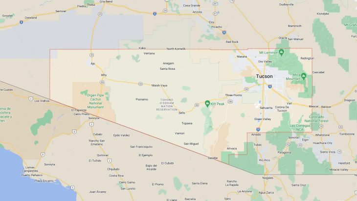 Map of Cities in Pima County, AZ