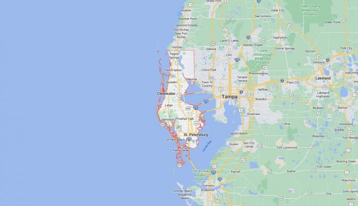 Map of Cities in Pinellas County, FL