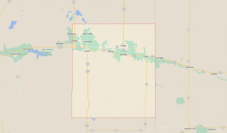 Map of Cities in Prowers County, CO