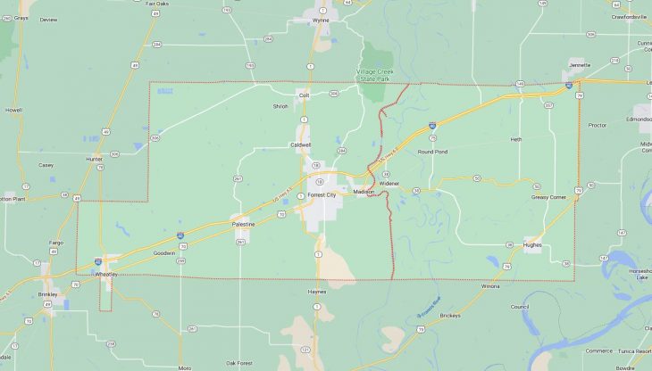 Map of Cities in Saint Francis County, AR