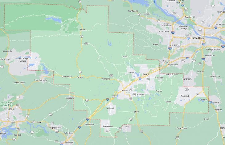 Map of Cities in Saline County, AR