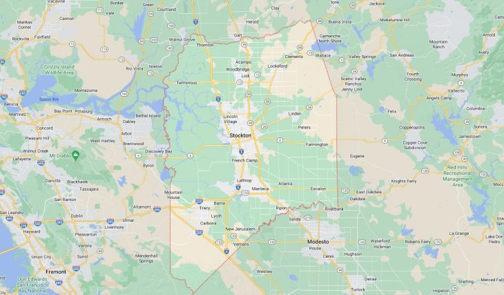 Map of Cities in San Joaquin County, CA