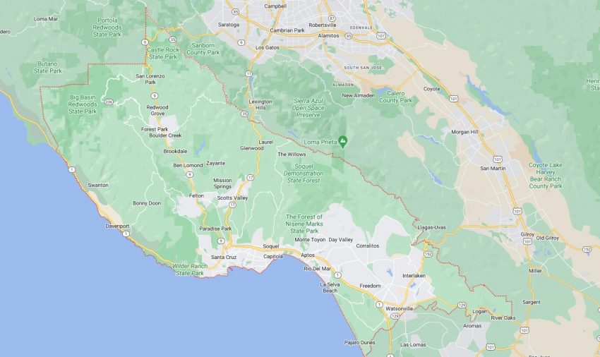 Cities and Towns in Santa Cruz - Map Of Cities In Santa Cruz County CA 850x506