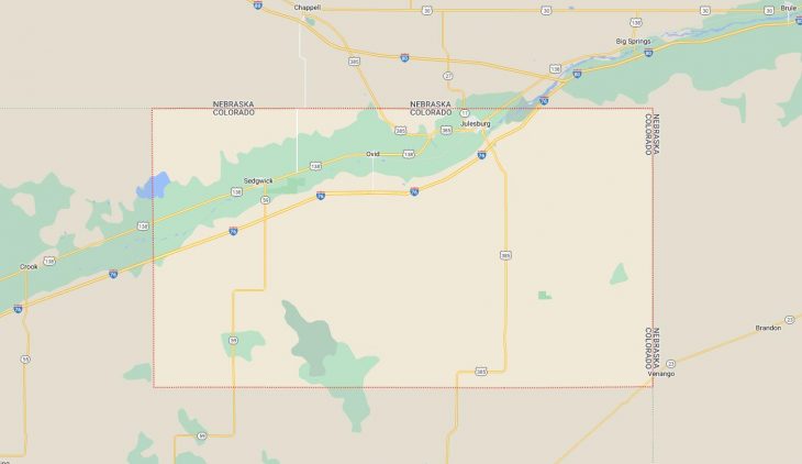 Map of Cities in Sedgwick County, CO