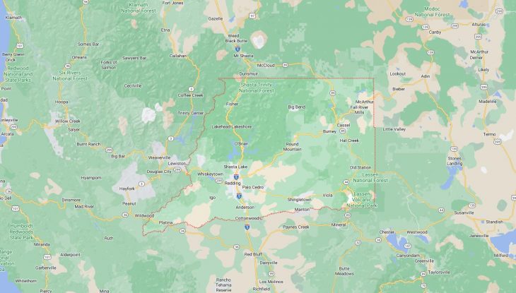 Map of Cities in Shasta County, CA