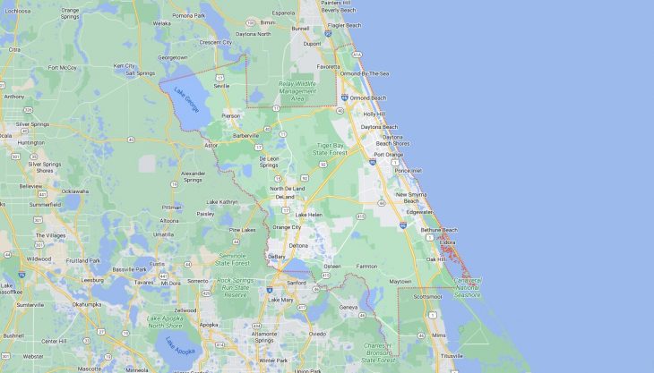 Map of Cities in Volusia County, FL