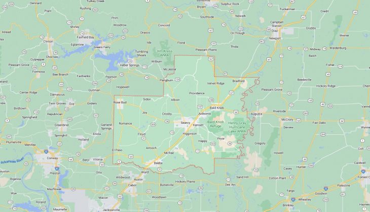 Map of Cities in White County, AR