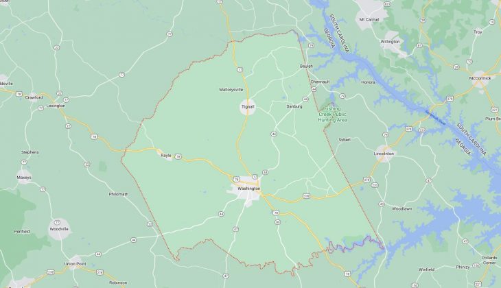 Map of Cities in Wilkes County, GA